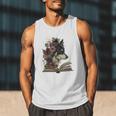 Dog Book Flower Men Tank Top