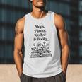 Dogs Plants Coffee Books Book Lover Dog Lover Reading Men Tank Top
