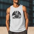 Dragon Reading Book Bookworm Books Dragon Learning Men Tank Top