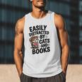 Easily Distracted By Cats And Books Lovers Reading Men Tank Top Easily Distracted By Cats And Books Lovers Reading Men Tank Top