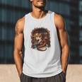 Fantasy Dragon Reading Book Lover Men Tank Top
