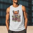 Fox Read Books Be Kind Stay Weird Reader Cute Nerd Bookworm Men Tank Top