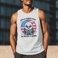 A Good Day To Read a Book Reading Eagle With American Flag Men Tank Top