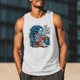 Hot Tea & Spicy Books Skeleton Reader Men Tank Top