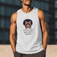 Just a Girl Who Loves Books Messy Bun Black Women Reading Men Tank Top