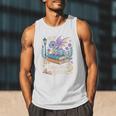 Just a Girl Who Loves Dragons & Books Reader Fantasy Fun Premium Tri-Blend Men Tank Top