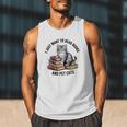 I Just Want To Read Books And Pet Cats Raglan Baseball Tee Men Tank Top