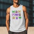 Mardi Gras Teacher Coquette Bow Pencil Apple Book Women Girl Men Tank Top