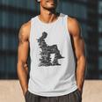 Men Pixel Art Geometric Book Human Drawing Graphic Men Men Tank Top