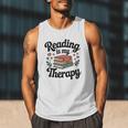 Reading Is My Therapy Book Lover Bookworm Men Tank Top