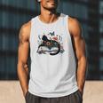 Retro Cute Cat Floral Book Librarian Vintage Floral Cat Book Men Tank Top Retro Cute Cat Floral Book Librarian Vintage Floral Cat Book Men Tank Top
