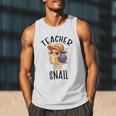 Teacher Snail With Glasses On Books Cute Pre-K Kindergarten Men Tank Top