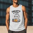 Unearth a Story Cute Dinosaur Summer Reading 2026 Dino Book Men Tank Top Unearth a Story Cute Dinosaur Summer Reading 2026 Dino Book Men Tank Top