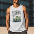 Unearth a Story Frog Reading a Book Summer 2026 Premium Tri-Blend Men Tank Top