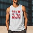Valentine Teacher Coquette Bow Pencil Heart Book Girl Women Men Tank Top Valentine Teacher Coquette Bow Pencil Heart Book Girl Women Men Tank Top