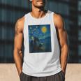 Van Gogh Starry Night Fantasy Reader Dragon Reading Book Men Tank Top