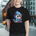 Adorable Book Lover Blue Jay With Reading Glasses Cute Graphic Youth