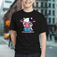 Adorable Book Lover Cow With Reading Glasses Cute Graphic Youth
