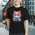 Adorable Book Lover Maine Coon Cat With Reading Glasses Cute Graphic Youth