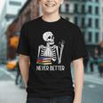 Never Better Skeleton Read Reading Book Librarian Men Women Graphic Youth