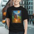 Bigfoot And Alien Reading Books Campfire Halloween Graphic Youth