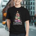 All Booked For Christmas Book Christmas Tree Lights Graphic Youth