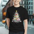 All Booked For Christmas Coquette Books Teacher Xmas Tree Graphic Youth