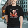 I Like My Books Spicy And My Coffee Icy Skeleton Graphic Youth