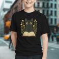 Cat Reading Book Flowers Graphic Youth Cat Reading Book Flowers Graphic Youth