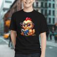 Chicken Reading a Book Farm Animal Chick Graphic Youth Chicken Reading a Book Farm Animal Chick Graphic Youth