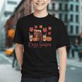 Cozy Season Autumn Leaves Books Pumpkins Fall Halloween Graphic Youth