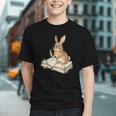 Cute Bunny Reading Book Glasses Bookworm Graphic Youth