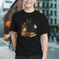 Cute Cat Book Flowers Graphic Youth