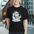 Cute Christmas Penguin Reading Book Cozy Winter Holiday Art Graphic Youth