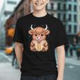 Cute Highland Cow Reading Book Graphic Youth