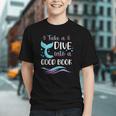 Cute Mermaid Librarian Teacher Dive Into A Good Book Reading Graphic Youth