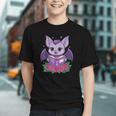 Cute Pastel Goth Bat Reading Book Graphic Youth