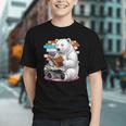 Cute Polar Bear Is Reading a Book Reading Polar Bear Graphic Youth