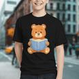 Cute Teddy Bear Reading Book Adorable For Readers Graphic Youth