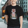 Cute Tiger With Book Floral Bookworm Librarian Book Lover Graphic Youth Cute Tiger With Book Floral Bookworm Librarian Book Lover Graphic Youth