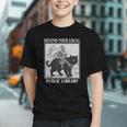 Defend Your Local Library Knight Cat Rider Book Lover Graphic Youth Defend Your Local Library Knight Cat Rider Book Lover Graphic Youth