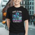 Dragon Reading Just A Girl Who Loves Dragons And Books Graphic Youth Dragon Reading Just A Girl Who Loves Dragons And Books Graphic Youth