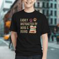 Easily Distracted By Dogs And Books Pets Books Lovers Graphic Youth