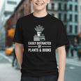Easily Distracted By Plants & Books Plant Book Lover Graphic Youth