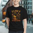 F CAW F Crow I'm Reading Book Lover Fall Graphic Youth