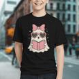 Ghost Reading Book Halloween Cat Lover Graphic Youth Ghost Reading Book Halloween Cat Lover Graphic Youth