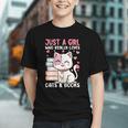 Girl Who Loves Cats And Books Cute Graphic Youth