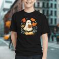 Halloween Cute Ghost Shirt Reading Books Ghost Graphic Youth