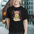 Highland Cow Reading Book Floral Bookworm Graphic Youth Highland Cow Reading Book Floral Bookworm Graphic Youth
