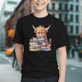 Highland Cow Reading Book Librarian Library Graphic Youth Highland Cow Reading Book Librarian Library Graphic Youth